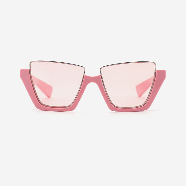 Cat Eye Acetate And Metal Combined Female Sunglasses 25A8122