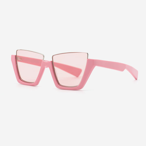 Cat Eye Acetate And Metal Combined Female Sunglasses 25A8122