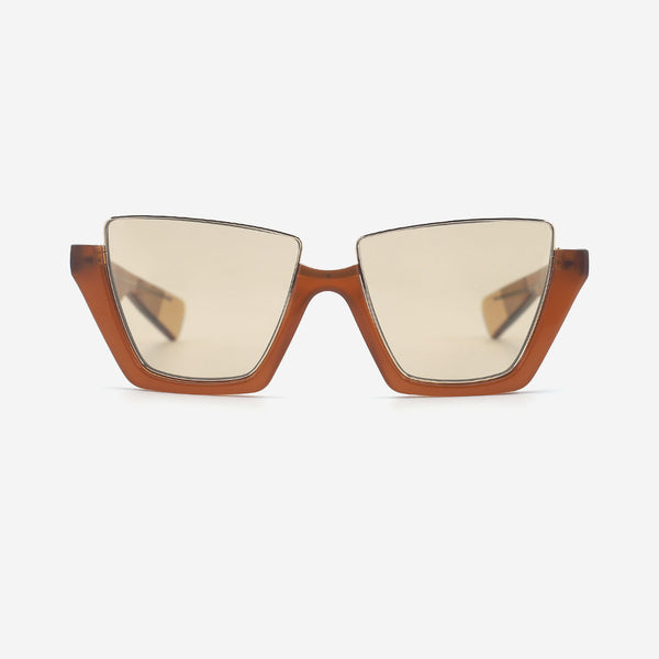 Cat Eye Acetate And Metal Combined Female Sunglasses 25A8122