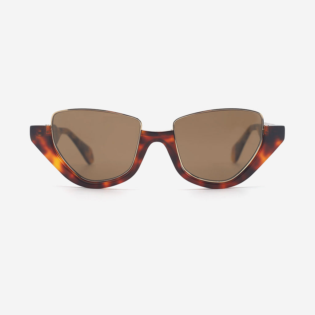 Cat Eye Acetate And Metal Combined Female Sunglasses 25A8123
