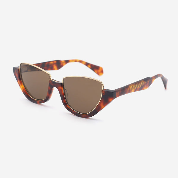 Cat Eye Acetate And Metal Combined Female Sunglasses 25A8123