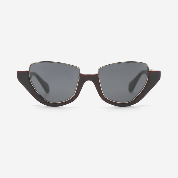Cat Eye Acetate And Metal Combined Female Sunglasses 25A8123