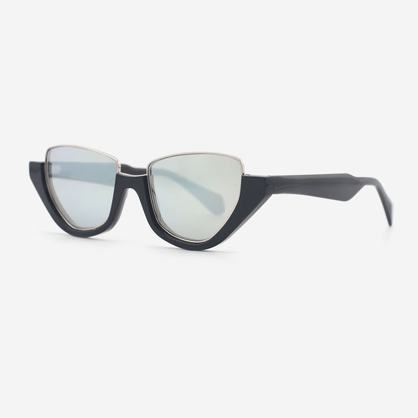 Cat Eye Acetate And Metal Combined Female Sunglasses 25A8123