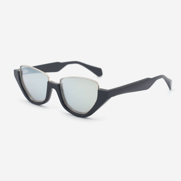 Cat Eye Acetate And Metal Combined Female Sunglasses 25A8123