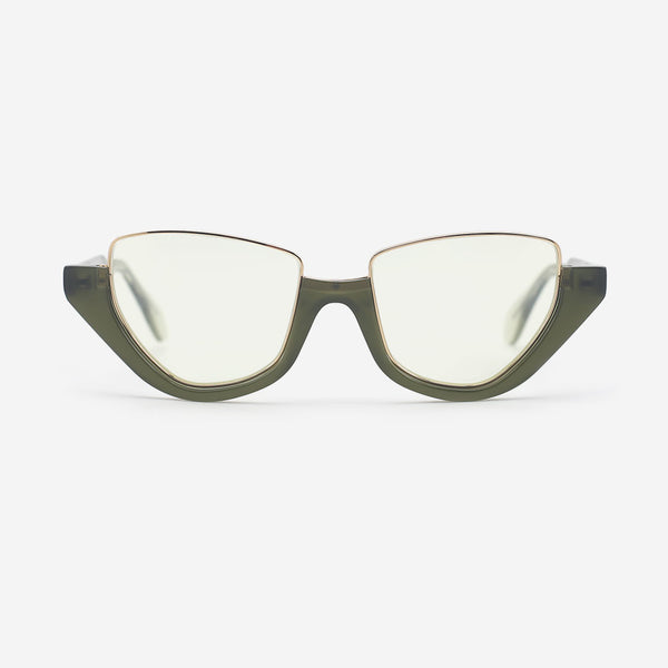 Cat Eye Acetate And Metal Combined Female Sunglasses 25A8123