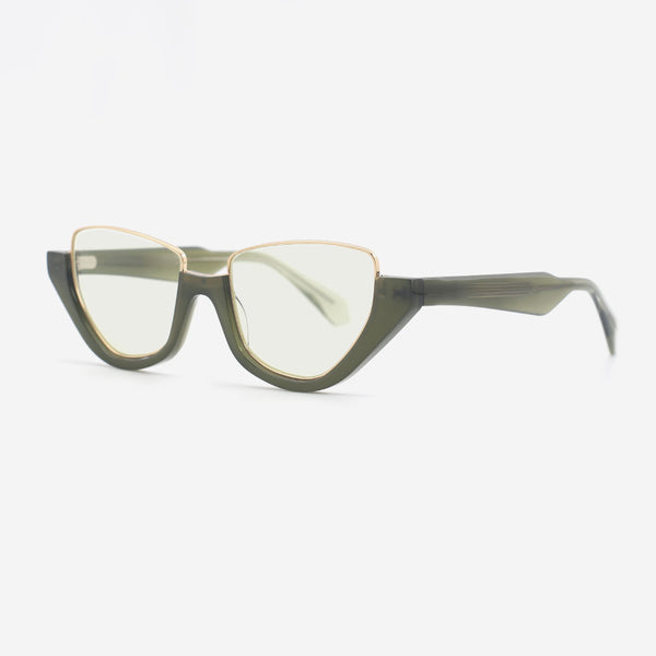 Cat Eye Acetate And Metal Combined Female Sunglasses 25A8123
