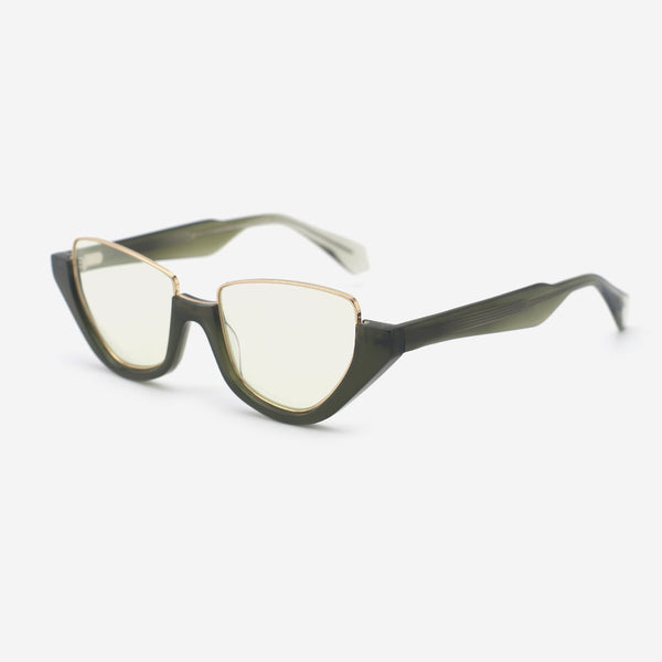 Cat Eye Acetate And Metal Combined Female Sunglasses 25A8123