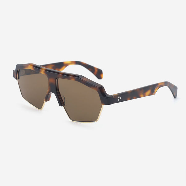 Pilot Acetate And Metal Combined Unisex Sunglasses 25A8162