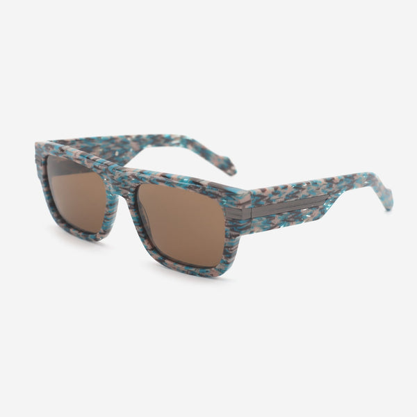 Rectangle Flat Top Acetate Unisex Sunglasses 25A8181