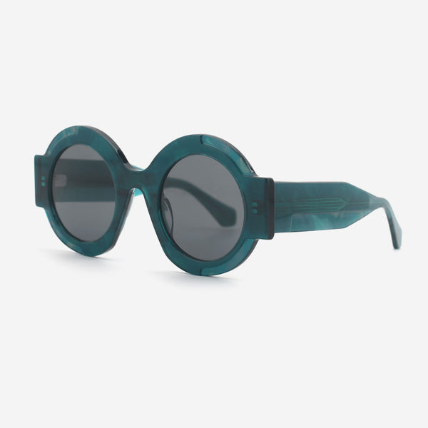 Thick Round Acetate Female Sunglasses 25A8208