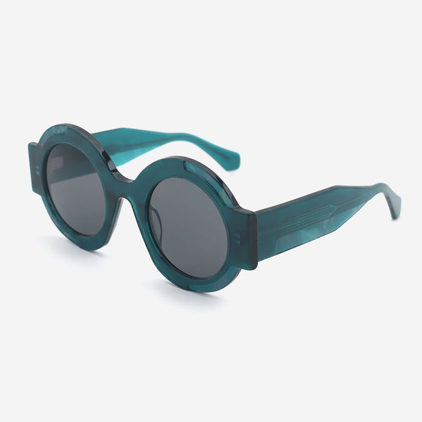 Thick Round Acetate Female Sunglasses 25A8208