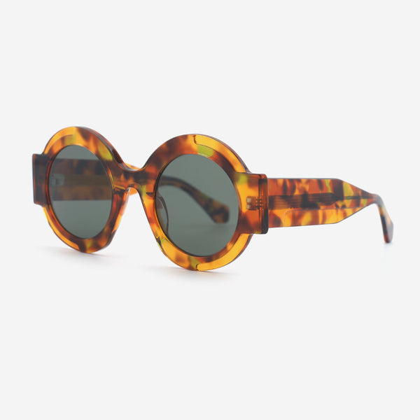 Thick Round Acetate Female Sunglasses 25A8208