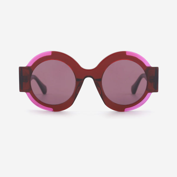 Thick Round Acetate Female Sunglasses 25A8208