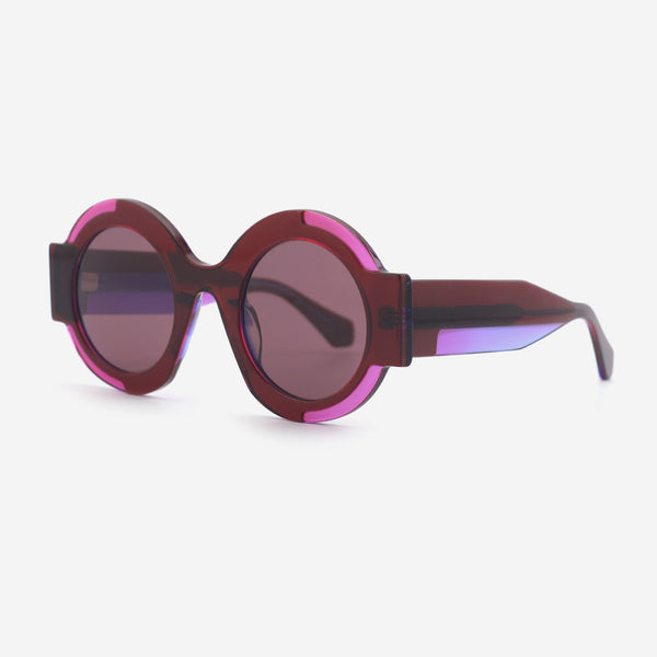 Thick Round Acetate Female Sunglasses 25A8208