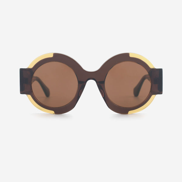 Thick Round Acetate Female Sunglasses 25A8208