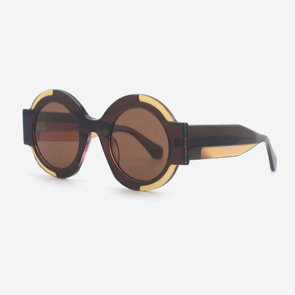 Thick Round Acetate Female Sunglasses 25A8208