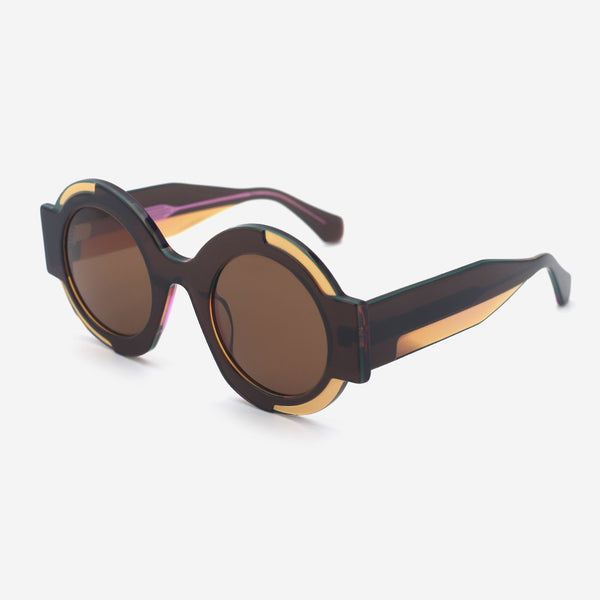 Thick Round Acetate Female Sunglasses 25A8208