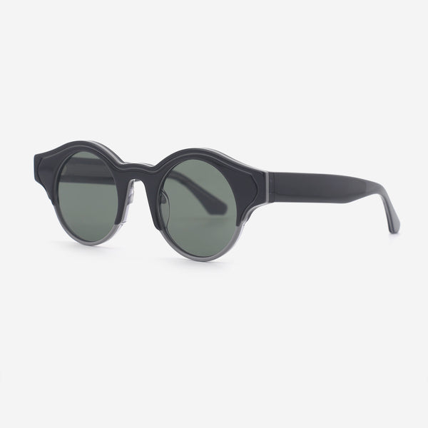 Unique Round Acetate Unisex Sunglasses 25A8214