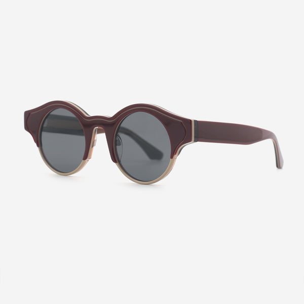 Unique Round Acetate Unisex Sunglasses 25A8214