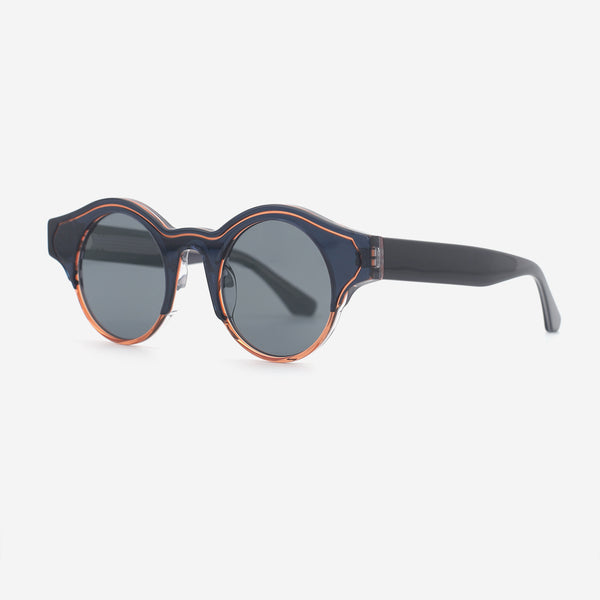 Unique Round Acetate Unisex Sunglasses 25A8214