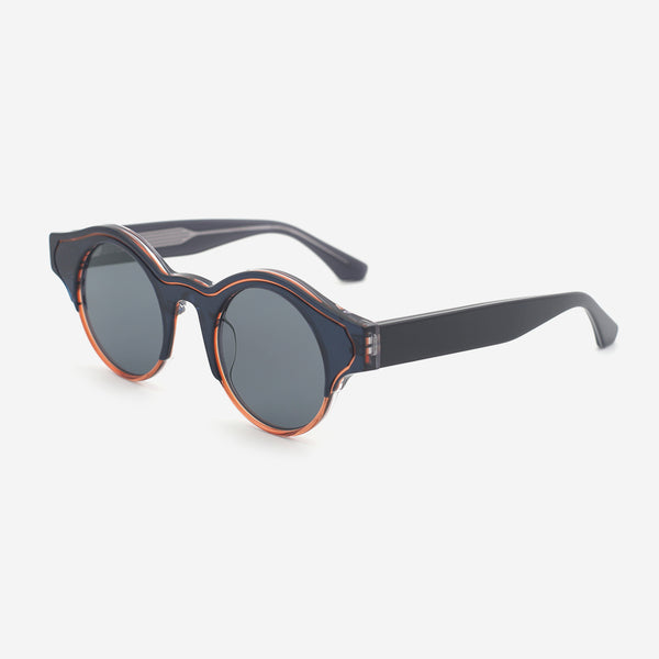 Unique Round Acetate Unisex Sunglasses 25A8214