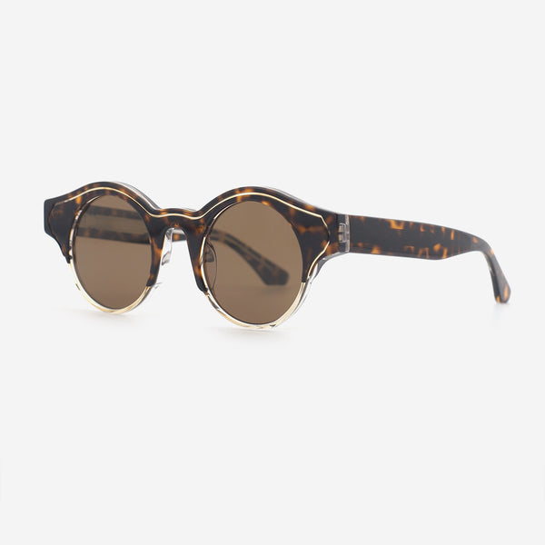 Unique Round Acetate Unisex Sunglasses 25A8214