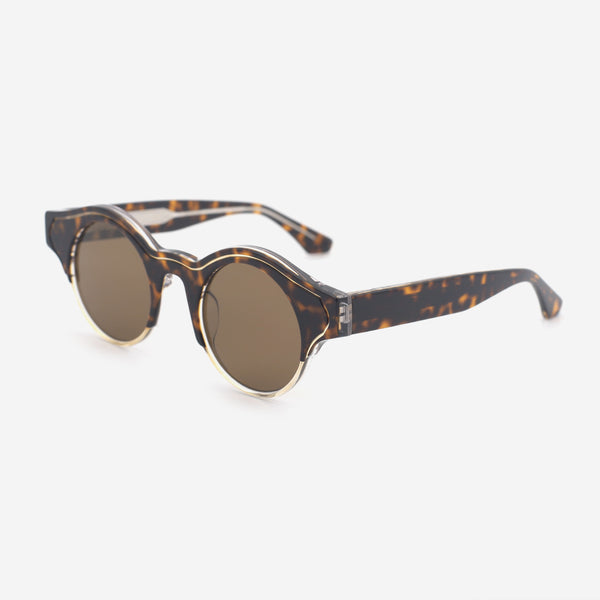 Unique Round Acetate Unisex Sunglasses 25A8214