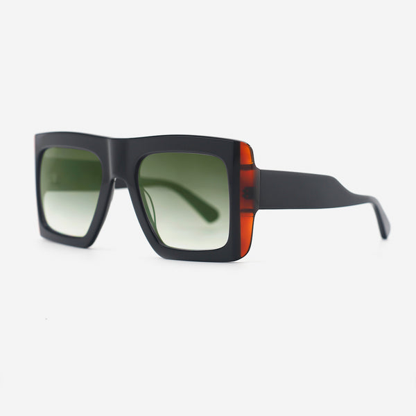 Rectangle Laminated Acetat Unisex Sunglasses 25A8221