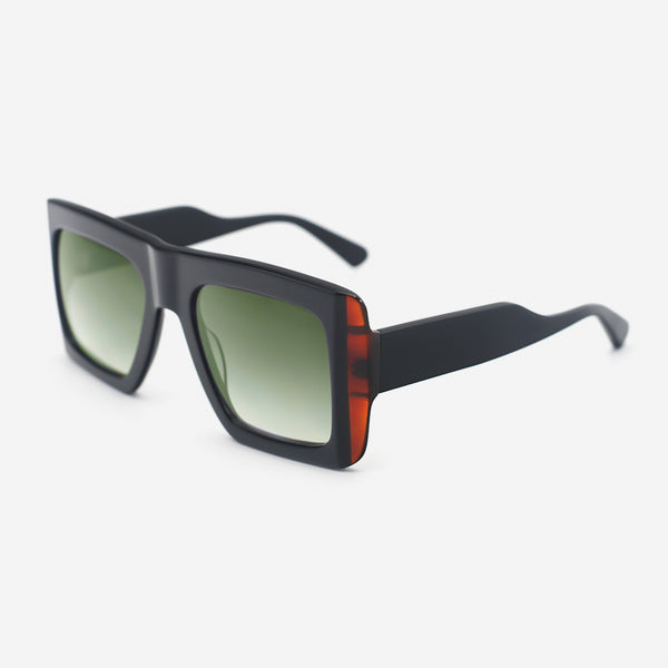 Rectangle Laminated Acetat Unisex Sunglasses 25A8221