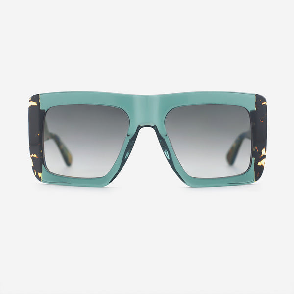 Rectangle Laminated Acetat Unisex Sunglasses 25A8221