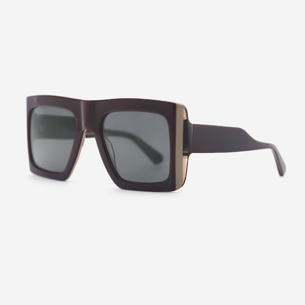 Rectangle Laminated Acetat Unisex Sunglasses 25A8221