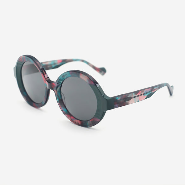 Unique Round Acetate Female Sunglasses 25A8229