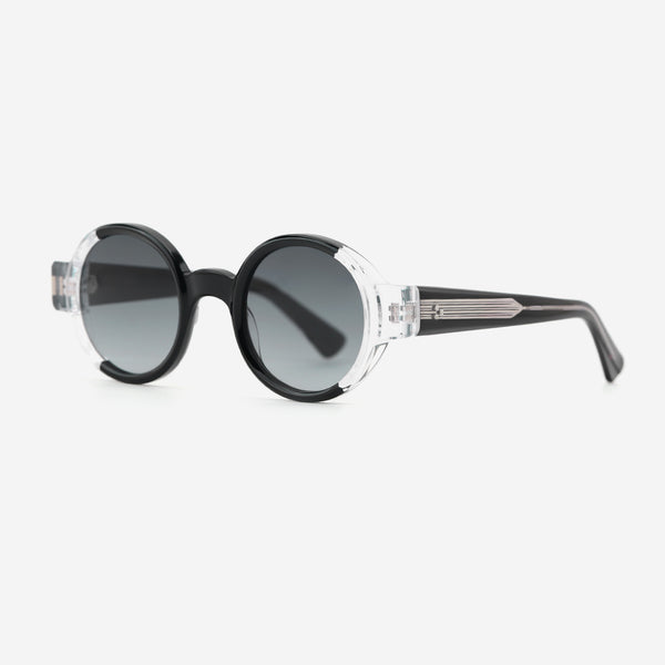 Vintage Round Laminated Acetat Unisex Sunglasses 25A8231