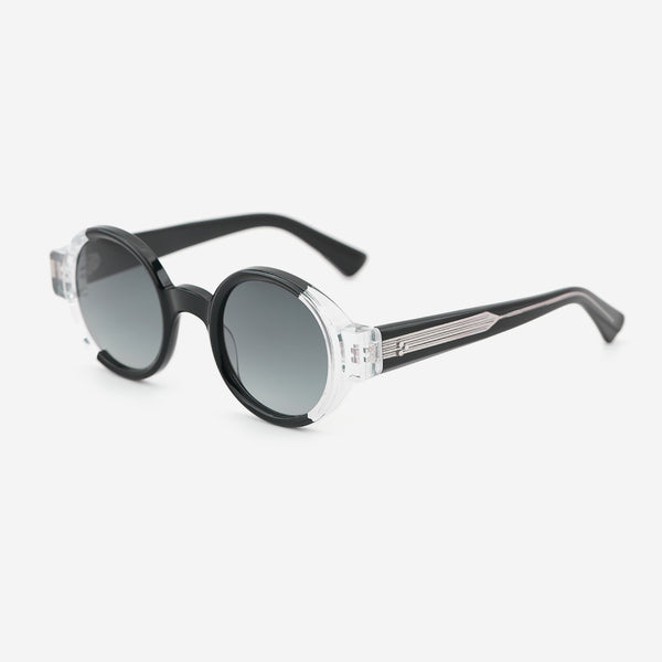 Vintage Round Laminated Acetat Unisex Sunglasses 25A8231