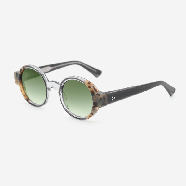 Vintage Round Laminated Acetat Unisex Sunglasses 25A8231