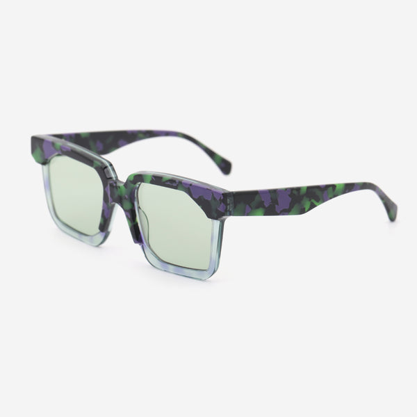 Geometric Square Acetat Unisex Sunglasses 25A8253