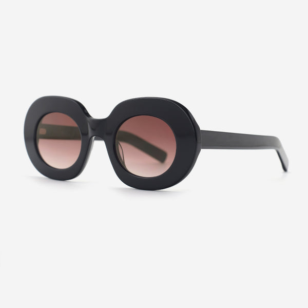 Retro Oval Acetat Female Sunglasses 25A8257