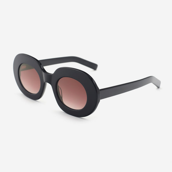 Retro Oval Acetat Female Sunglasses 25A8257