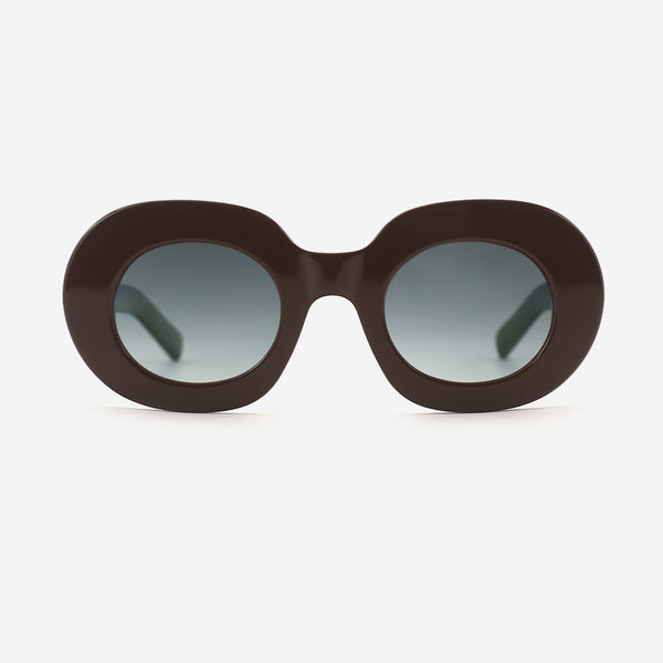 Retro Oval Acetat Female Sunglasses 25A8257
