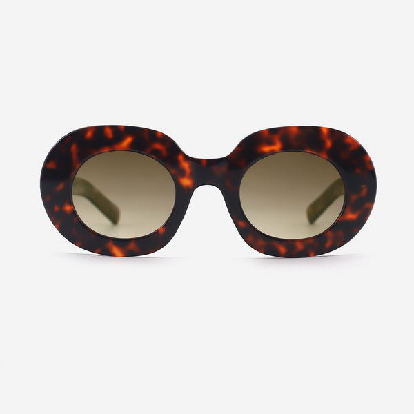 Retro Oval Acetat Female Sunglasses 25A8257