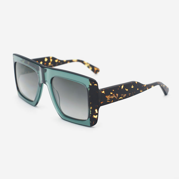 Rectangle Laminated Acetat Unisex Sunglasses 25A8221