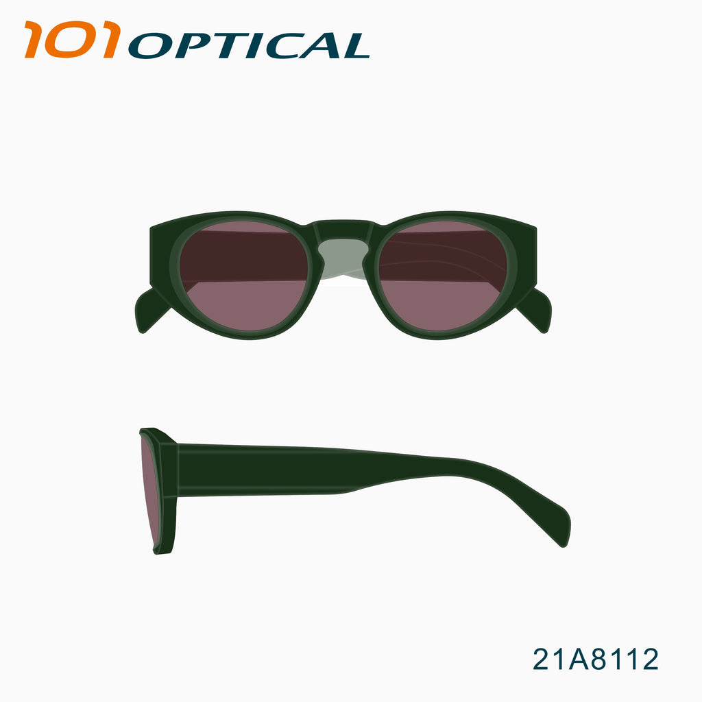 Oval-frame Acetate Unisex Sunglasses 21A8112