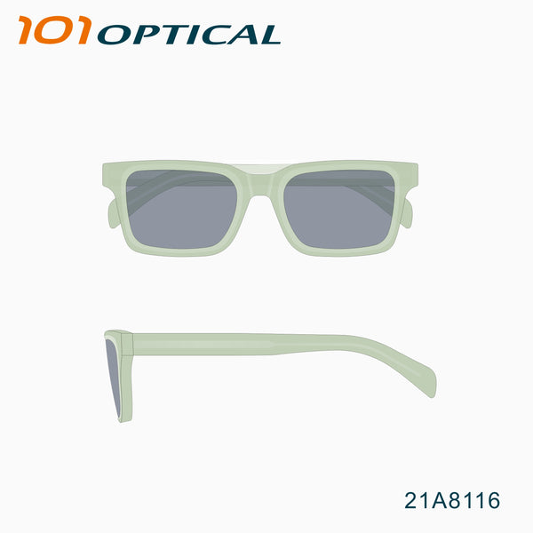 Rectangular Acetate  Men's Sunglasses 21A8116