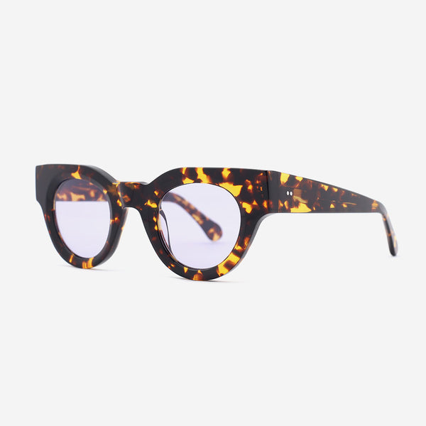 Round D-shaped Acetate Female Sunglasses 22A8021