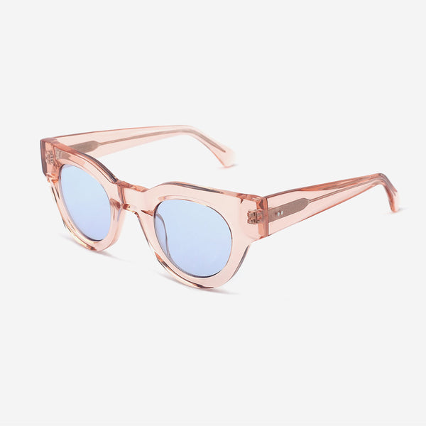 Round D-shaped Acetate Female Sunglasses 22A8021