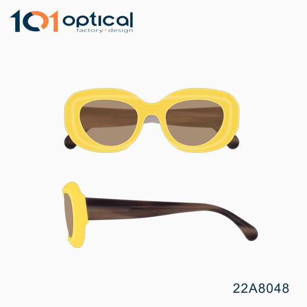 Dilated Round Acetate Unisex Sunglasses 22A8048