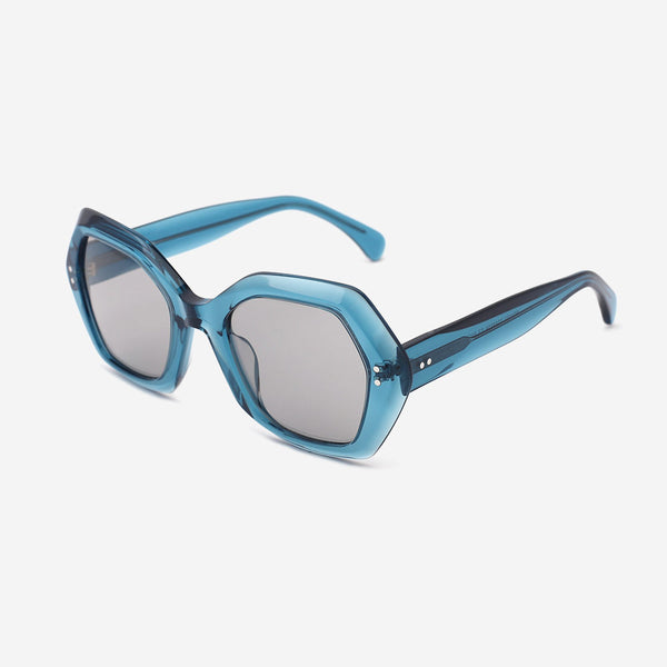 Hexagon-framed Acetate Female Sunglasses 22A8054