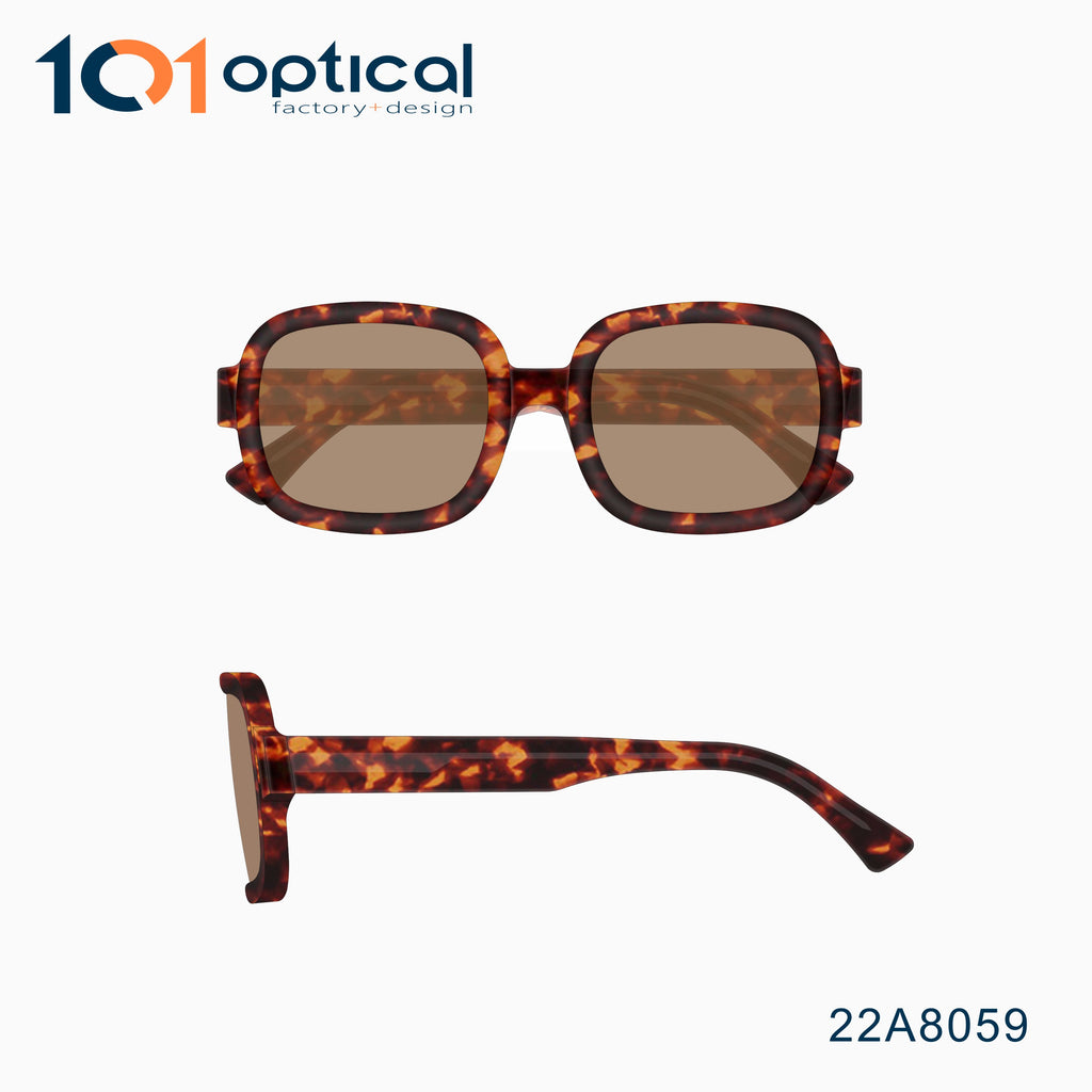 Square and Dimensional Acetate Unisex Sunglasses 22A8059