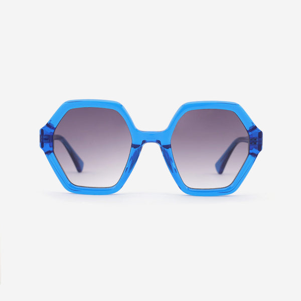 Arc Hexagon and Dimensional Acetate Unisex Sunglasses 22A8064