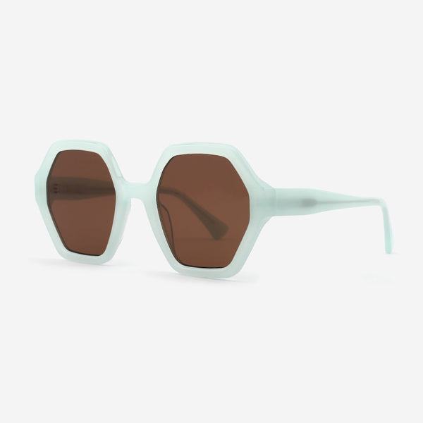 Arc Hexagon and Dimensional Acetate Unisex Sunglasses 22A8064